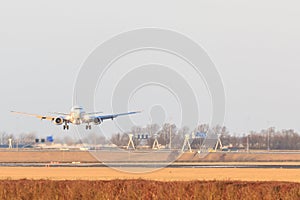 Aircraft coming in to land at Schipol Airport