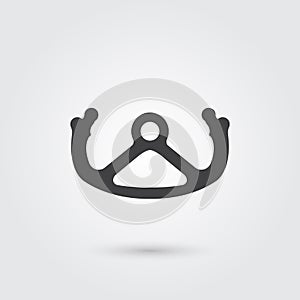 Aircraft control wheel icon vector, solid illustration