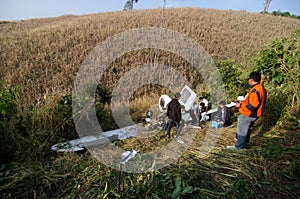 Aircraft crash in mountain