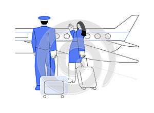 Aircraft crew abstract concept vector illustration.