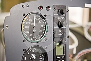 Aircraft dashboard macro. photo