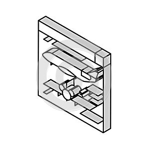 aircraft design aeronautical engineer isometric icon vector illustration