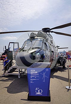 Aircraft on display in Changi, Singapore