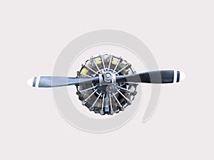 Aircraft engine and propeller photo