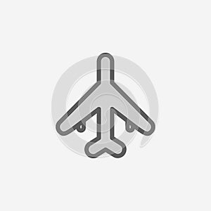 aircraft field outline icon. Element of 2 color simple icon. Thin line icon for website design and development, app development.