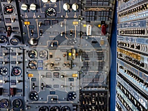 aircraft flight control switch panel inside the cockpit