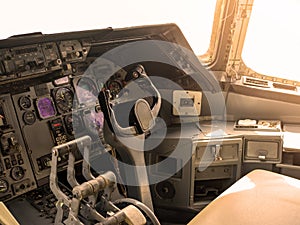 aircraft flight control switch panel inside the cockpit