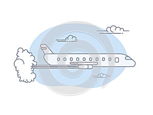 Aircraft Fly With Dense Clouds of Smoke.