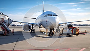 Aircraft fueling up at airport