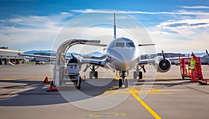 Aircraft fueling up at airport