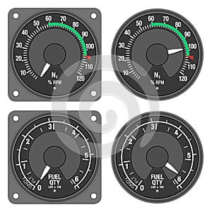 Aircraft indicators 3 - 480B dashboard set