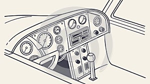 Aircraft Instrument Panel, Flight Technology. vector design Generative AI
