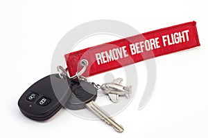 Aircraft key with red tag photo