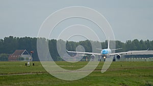 Aircraft of KLM departure, long shot