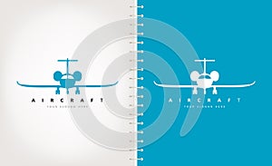 Aircraft logo vector. Transport design.