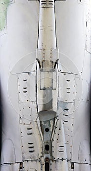 Aircraft metal surface with aluminum and rivets