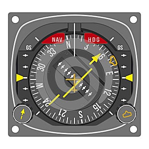 Aircraft navigation indicator - HSI (vector)