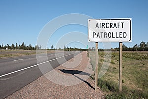 Aircraft Patrolled Sign