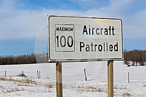 Aircraft Patrolled Sign with Maximum Speed Limit