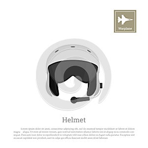 Aircraft pilot`s helmet. Military aviator equipment