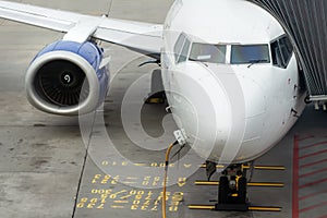 Aircraft refueling at airport terminal