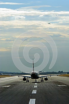 Aircraft on the runway