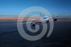 Aircraft in the sky at night