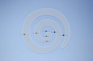 Aircraft tail smoke, up side down view