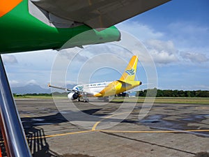 Aircraft on the taxiway in Puerto Princessa on the Philippines 21.12.2012