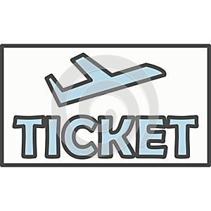 Aircraft ticket vector icon isolated