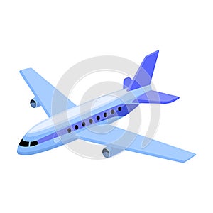 Aircraft for transportation of a large number of people. The safest air transport.Transport single icon in cartoon style