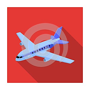 Aircraft for transportation of a large number of people. The safest air transport.Transport single icon in flat style