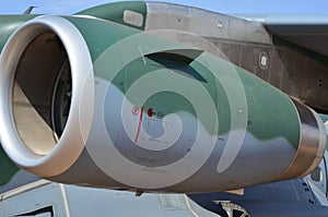 Aircraft turbine detail. Fan and cone system