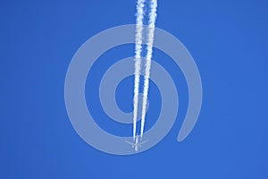 Aircraft and vapour trail