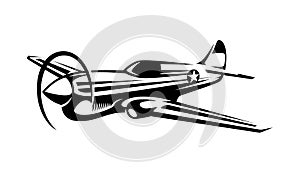 Aircraft war-hawk in monochrome design