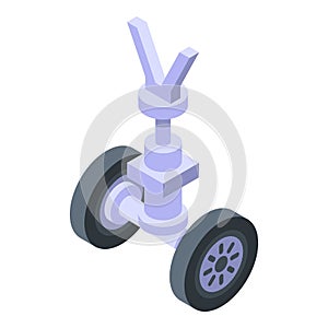 Aircraft wheels repair icon, isometric style