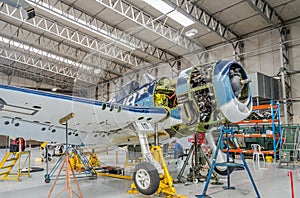 Aircraft in workshop photo