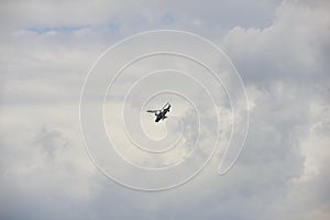 Aircrafts in the sky on the aviashow