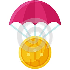 Airdrop icon, DeFi related vector illustration