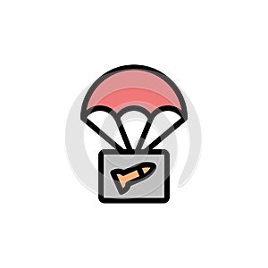 Airdrop icon. Simple color with outline vector elements of video game icons for ui and ux, website or mobile application