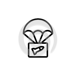 Airdrop icon. Simple line, outline vector elements of video game icons for ui and ux, website or mobile application