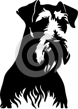 Airedale Terrier Black Silhouette Generative Ai