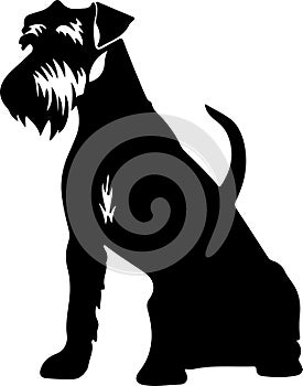 Airedale Terrier Black Silhouette Generative Ai