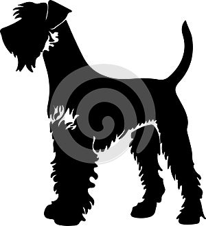 Airedale Terrier Black Silhouette Generative Ai