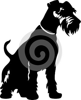 Airedale Terrier Black Silhouette Generative Ai