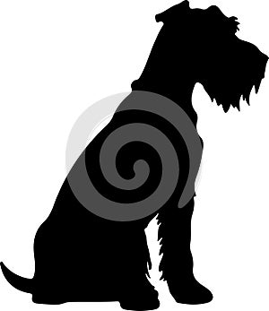 Airedale Terrier Black Silhouette Generative Ai