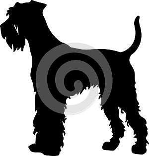 Airedale Terrier Black Silhouette Generative Ai