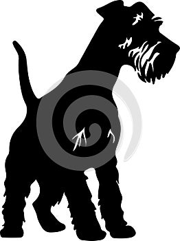 Airedale Terrier Black Silhouette Generative Ai