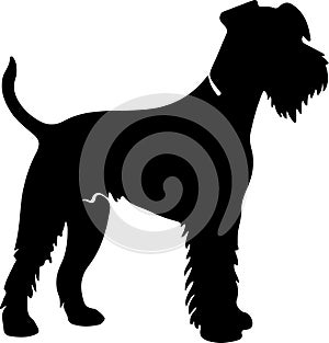 Airedale Terrier Black Silhouette Generative Ai