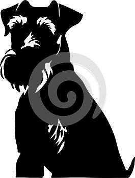 Airedale Terrier Black Silhouette Generative Ai